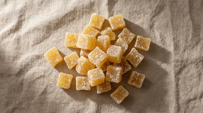 Golden Candied Ginger – Kandierter Ingwer würzig, Khan's Wien