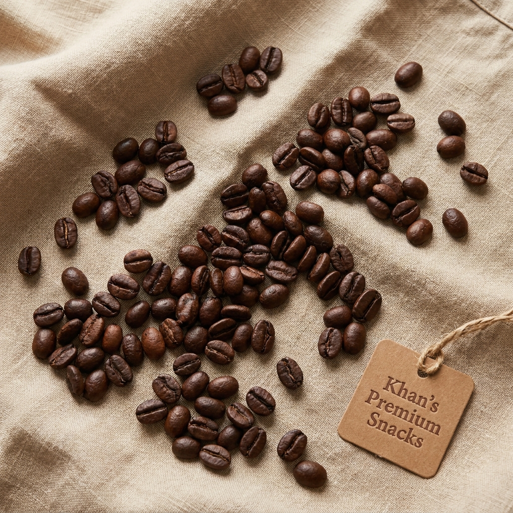 Single-Origin Kaffee Bohnen auf Leinen